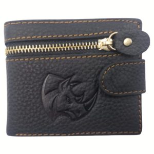 (1) Black Leather Wolfhound Wallet with Rhino Print (View 1)