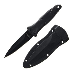 (1) Double Edge Black Smith & Wesson Fixed Blade Knife (View 1 only)