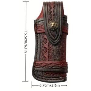 (1) Mahogany Leather Knife Sheath (View 1 only)
