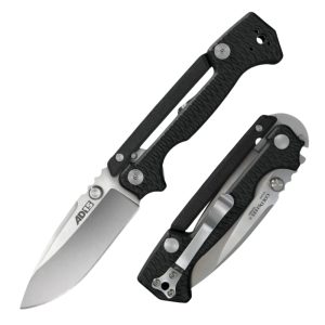 (1) Medium Cold Steel Black & Silver (Folding Knife) Front & back view