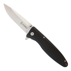 (1) Medium Gerber Black (Folding Knife) Front view