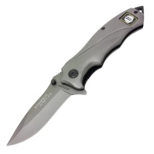 (1) Small Strider Dark Metal Folding Knife (Front View)