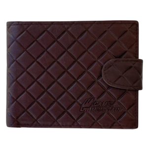 (11) Brown Leather Diamond Stitch Camel Mountain Wallet (View 1)