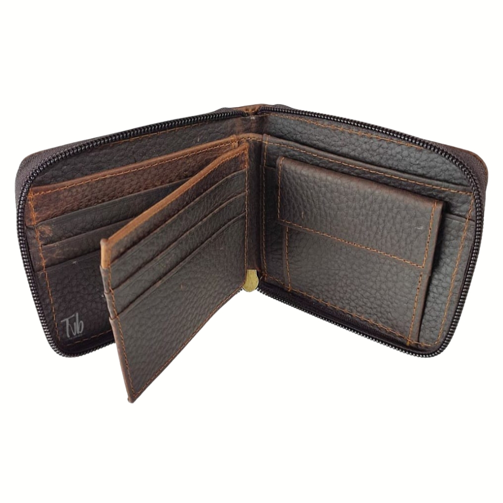 (11) Dakota Dark Brown Leather Wolfhound Wallet with Rhino Print (View 2)