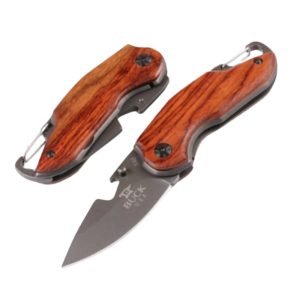 (2) BUCK Small Red Wood (Folding Knife) with bottle opener & keychain