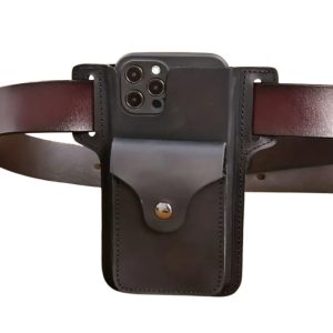 (2) Black Leather Cellphone & Cardholder Belt Pouch (View 1 only)