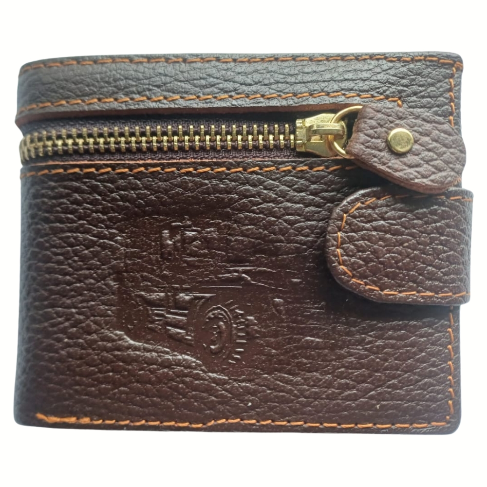 (2) Dakota Brown Leather Wolfhound Wallet with Classic Car Print (View 1)