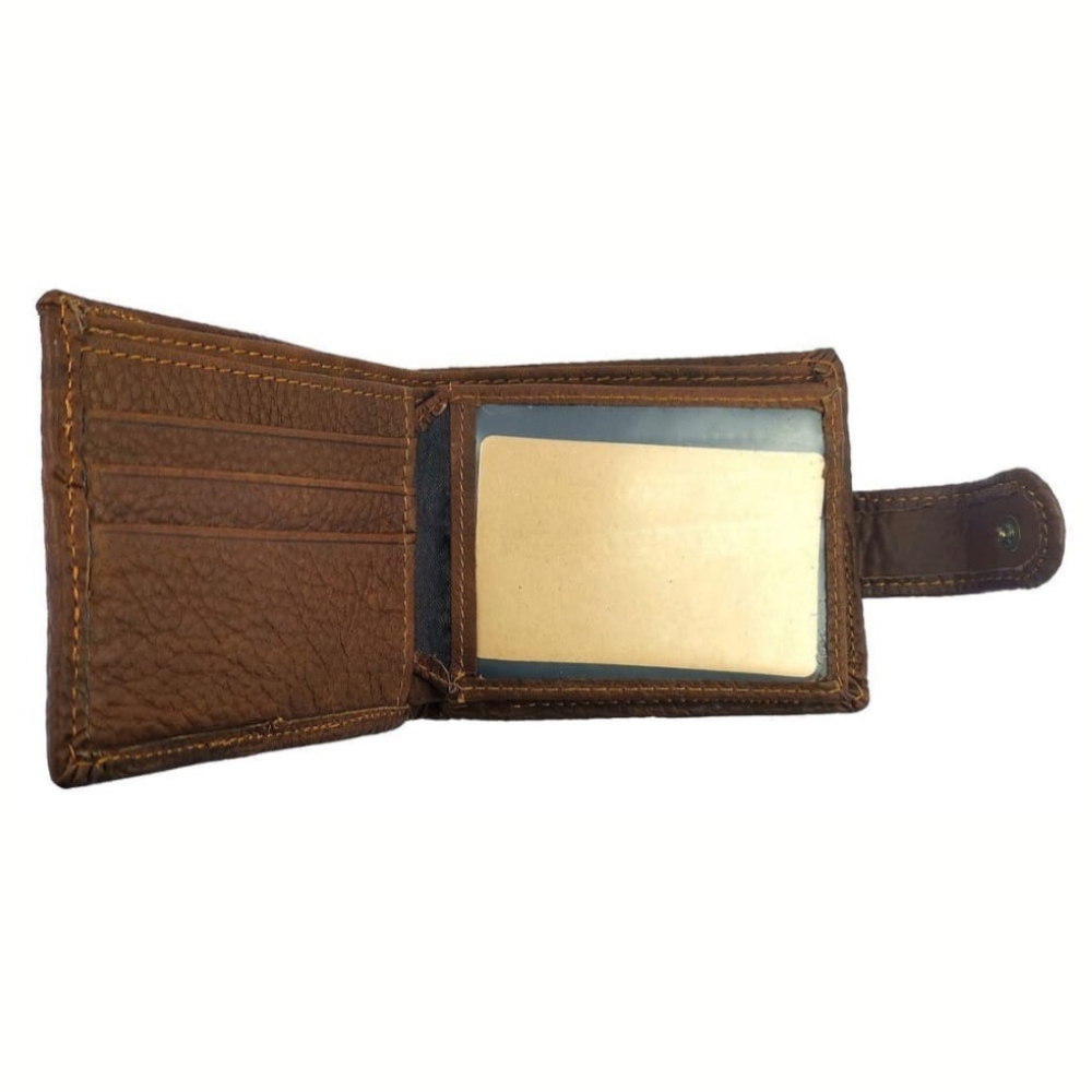 (2) Dakota Brown Leather Wolfhound Wallet with Classic Car Print (View 3)