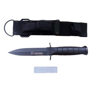 (2) Double Edge Black Smith & Wesson Hunting Fixed Blade Knife (View 1 only)