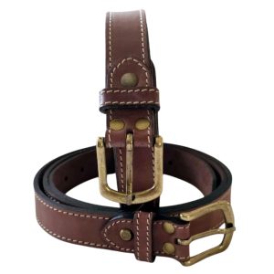 (2) Leather Brown Belt (30mm) View 1 only