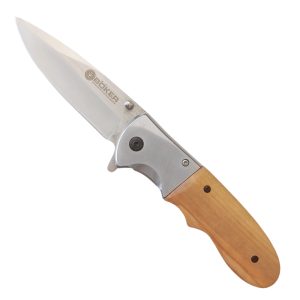 (2) Medium Boker Light Wood (Folding Knife) Front view