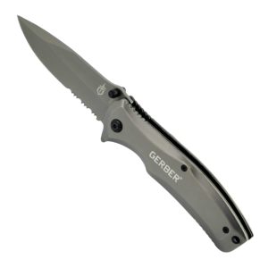 (2) Medium Gerber Dark Metal (Folding Knife) Front View