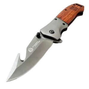 (2) Medium Strider Red Wood Skinner (Folding Knife) Front view