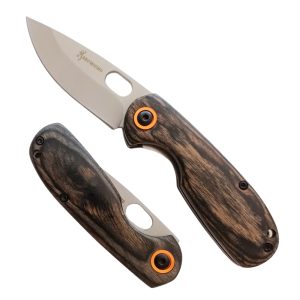 (2) Small Browing Green Wood (Folding Knife) Front and back view