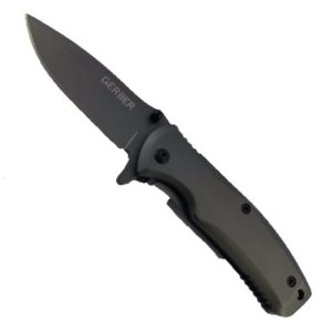 (2) Small Gerber Dark Metal (Folding Knife) Front View