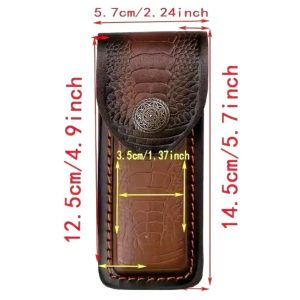 (3) Brown Leather Knife & multi-tool sheath (View 1 only)