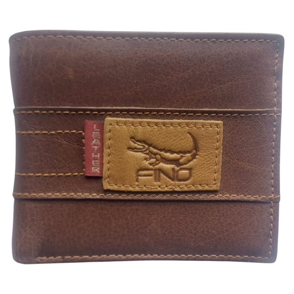 (3) Brown Leather With Crocodile Print Fino Wallet (View 1)