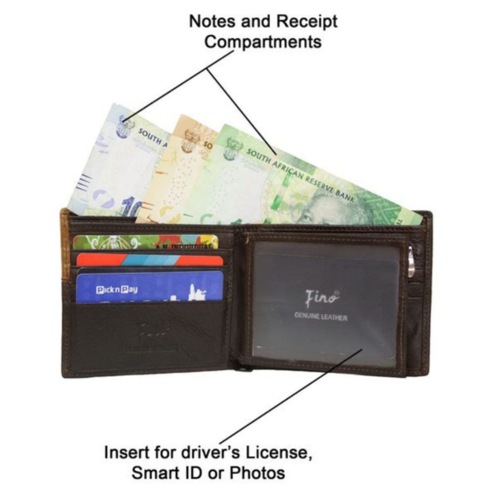 (3) Brown Leather With Crocodile Print Fino Wallet (View 2)