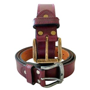 (4) Leather Burgundy Belt (40mm) View 1 only