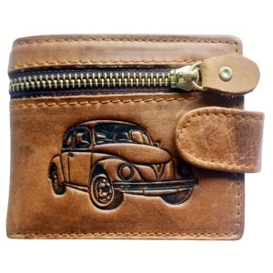 (4) Light Brown Leather Wolfhound Wallet with Beetle Print (View 1)