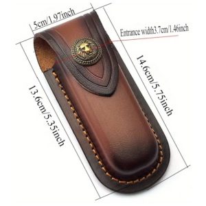 (4) Two tone Brown Leather Knife sheath (View 1 only)