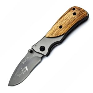 (5) Buck Small Light Wood (Folding Knife) Front View
