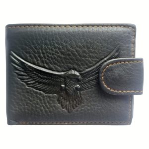 (6) Black Leather Eagle Humers Wallet (View 1)
