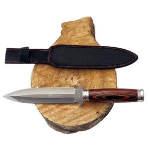 (6) Rose Wood Double Edge Columbia Fixed Blade Knife (View 1 only)
