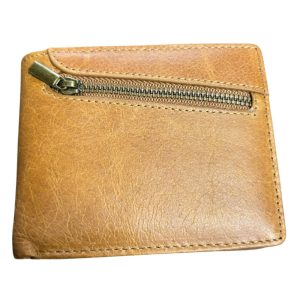 (6) Tan Leather (Flip Open + Front Zip) Camel Mountain Wallet (View 1)