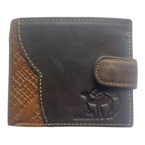 (6) Two Tone Dark Brown Leather with Camel Print Fino Wallet (View 1)