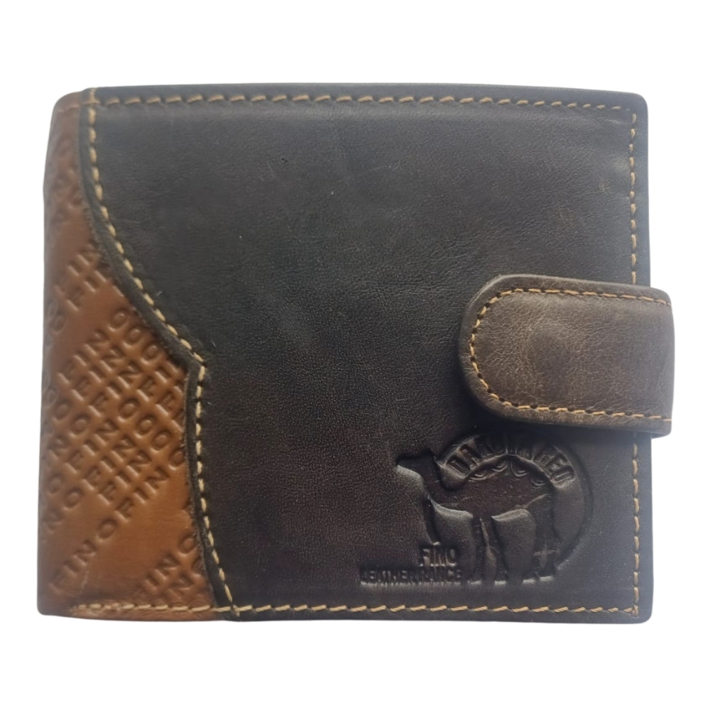 (6) Two Tone Dark Brown Leather with Camel Print Fino Wallet (View 1)