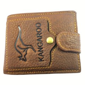 (7) Brown Leather Wolfhound Wallet with Kangaroo Print (View 1)