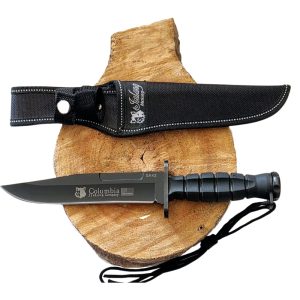 (8) Black Bowie Shape Columbia Fixed Blade Knife (View 1 only)