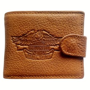 (8) Dakota Tan Leather Wolfhound Wallet with Eagle Print (View 1)