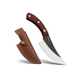 Lifespace Viking Style Chef Knife with Wood Handle and Sheath